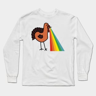 Animals with Rainbow Puke Thanksgiving Turkey Long Sleeve T-Shirt